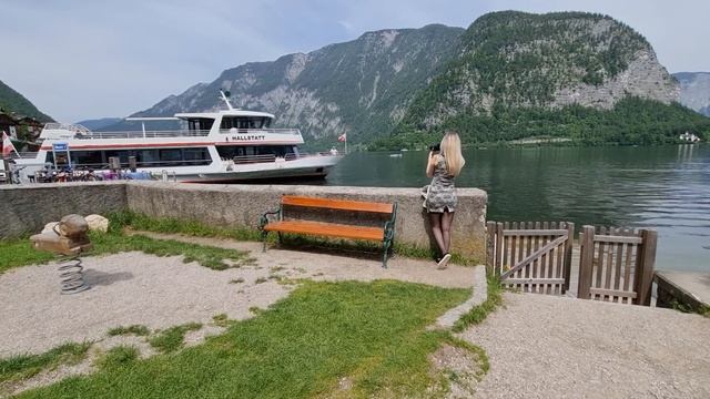 Granate Styling, Walking/swinging In Public, Lakeshore Hallstatt,upper Austria, Minidress, Stocking