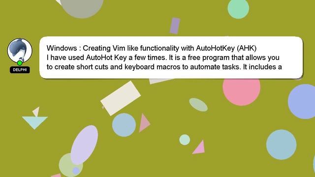 Windows : Creating Vim like functionality with AutoHotKey (AHK) смотреть онлайн