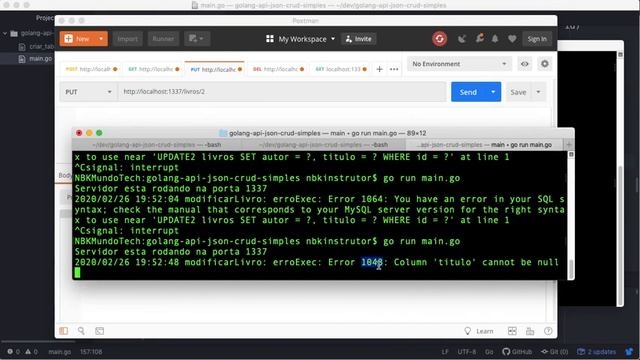 0016-43 Terminando o Método de Atualizar o Livro no Banco de Dados MySQL - Aula Golang смотреть онлайн