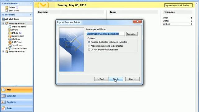 Export Personal folders in Outlook 2007 (Outlook 2007 you can export contacts) смотреть онлайн