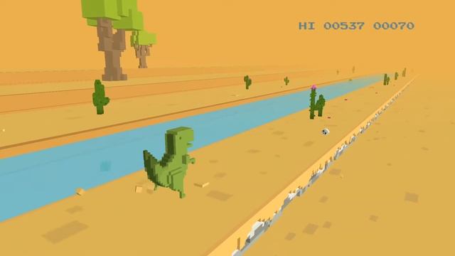 Playing Chrome Dinosaur 3D Game | Chrome Dinosaur Game смотреть онлайн