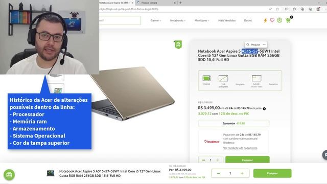 Notebook Acer Aspire 5 A515-57 Intel i5-12450H review [ 58W1 53Z5 57T3 ] смотреть онлайн