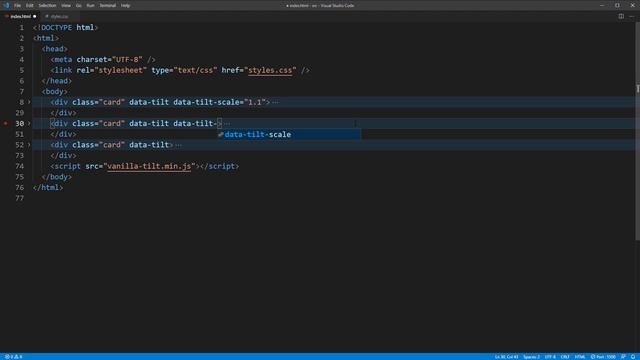 Create Tilt Effect with 1 JavaScript Line | Tilt.js Tutorial смотреть онлайн
