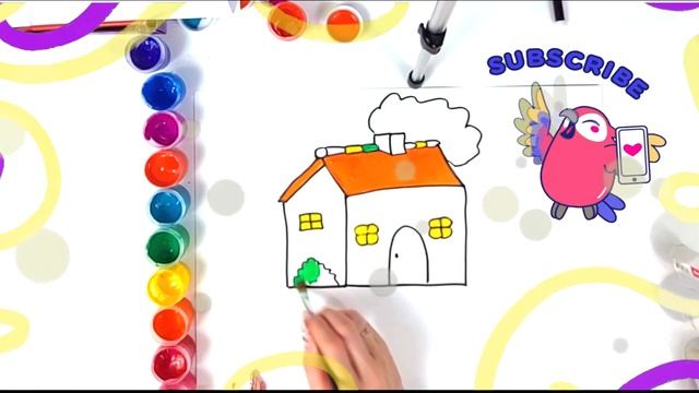 how to draw a house toy for kids / нарисовать домик / house for barbie смотреть онлайн