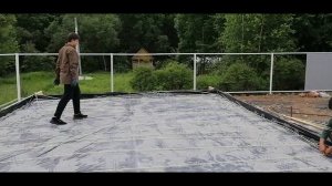 Залили монолитную плиту по гараж. Своими руками.