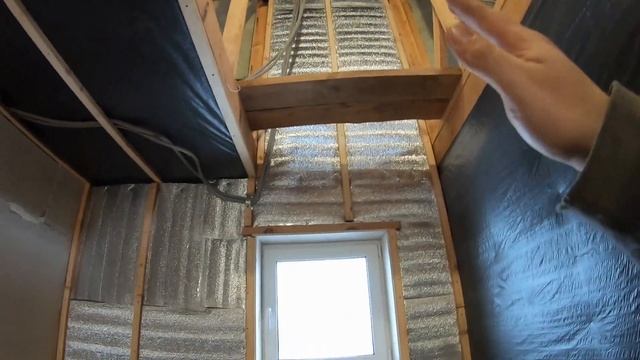 Лестничный холл. Отделка холла. Каркасный дом своими руками ч38. смотреть онлайн