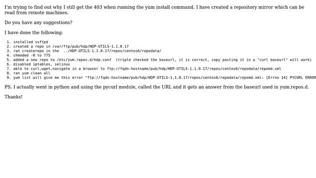 Mirror repository won't work (The requested URL returned error: 403 Forbidden) смотреть онлайн