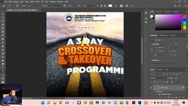 Crossover Night flyer design tutorial with photoshop cc 2021 смотреть онлайн