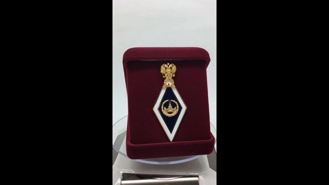 №1013 Именной нагрудный знак ВЫПУСКНИК МГУ №1, из позолоченного серебра смотреть онлайн