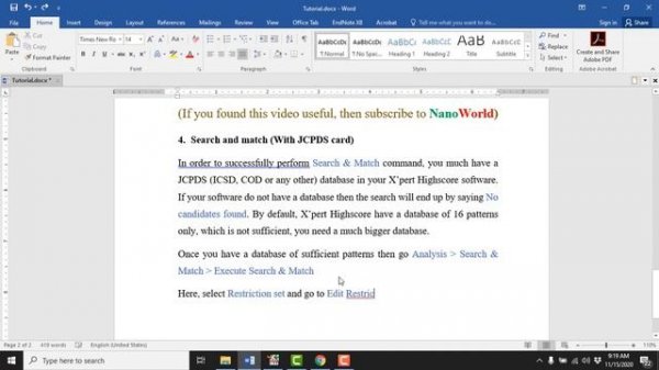 XRD data analysis using X'pert highscore software - 23