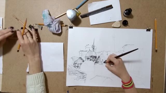 Рисуем старый Париж! Рисование с детьми смотреть онлайн