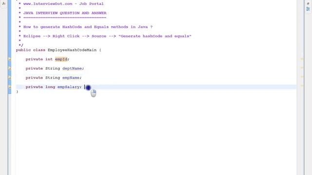 Generate HashCode and Equals in Eclipse смотреть онлайн