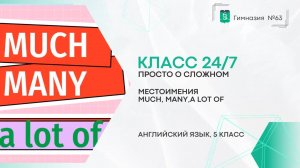 Класс 24 на 7. 5 класс. Английский язык. Much, many, a lot of