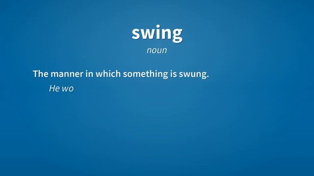 Swing | Meaning Of Swing