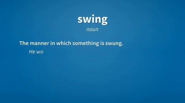 Swing | Meaning of swing