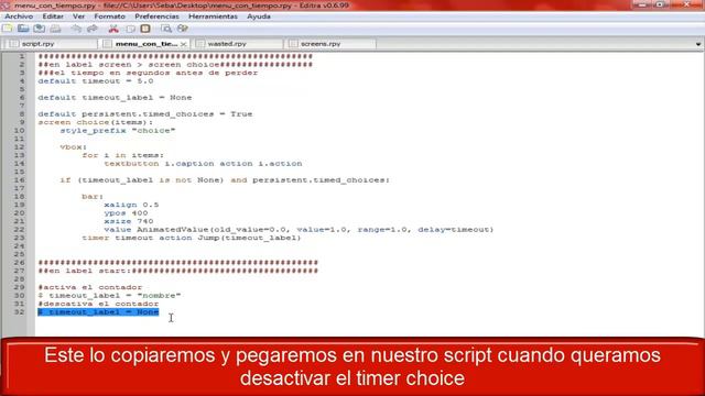 Tutorial Ren'Py #38 choice timer смотреть онлайн