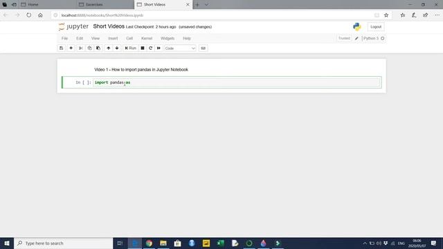 Learn Python Pandas| Video 1 - Importing Pandas in Jupyter Notebook смотреть онлайн