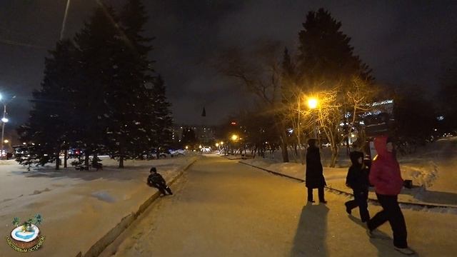 Вечерний Новосибирск. Как украсили к Новому Году. Прогулка смотреть онлайн