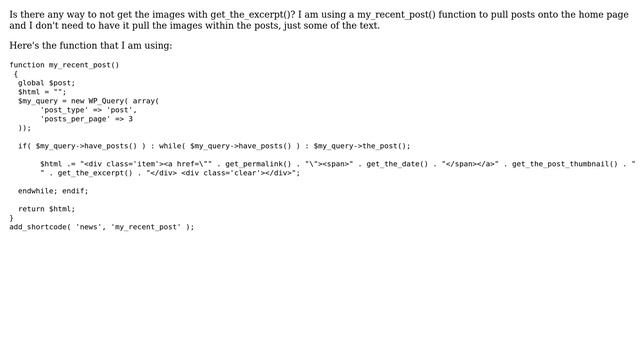 Wordpress: get excerpt without images смотреть онлайн