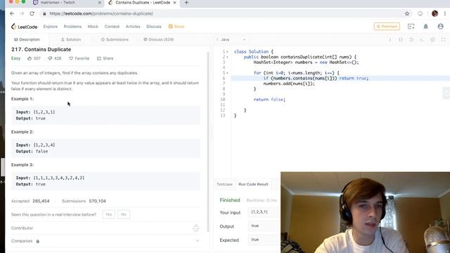 LeetCode Contains Duplicate Solution Explained - Java смотреть онлайн