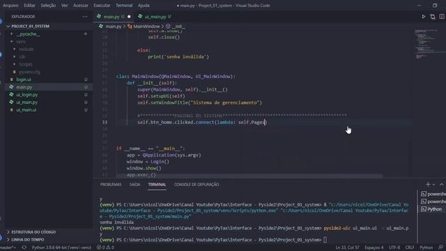 28 - Como acessar as páginas do sistema | Qt Designer | Como criar um sistema com Python смотреть онлайн