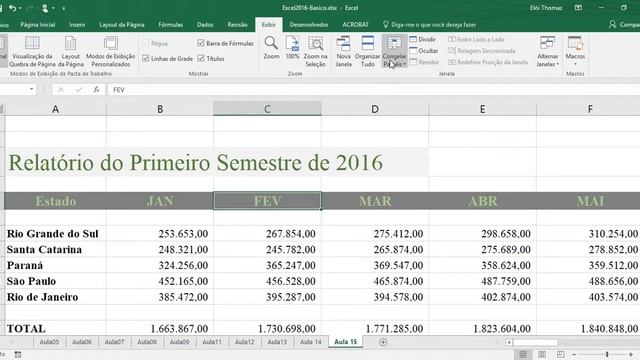 Como utilizar o recurso congelar painéis do Excel 2016 смотреть онлайн