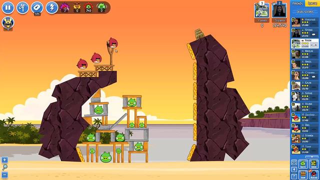 Angry Birds Friends - Story Levels| Pigini Beach Level 1-4 3 STAR Walktrough Guide NO POWER UP смотреть онлайн