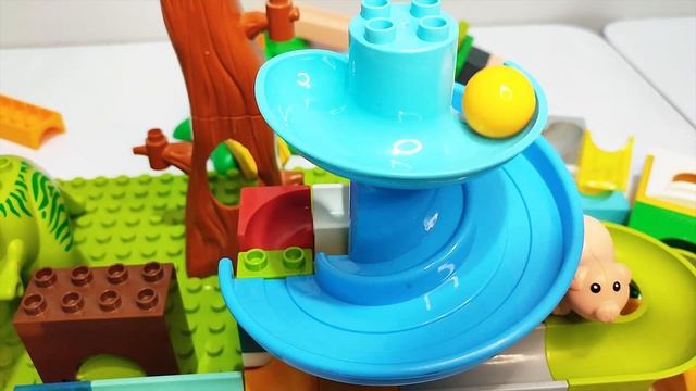 Satisfying Building Blocks ASMR Marble Run - Block Coaster Elephant and Dinosaurs course смотреть онлайн