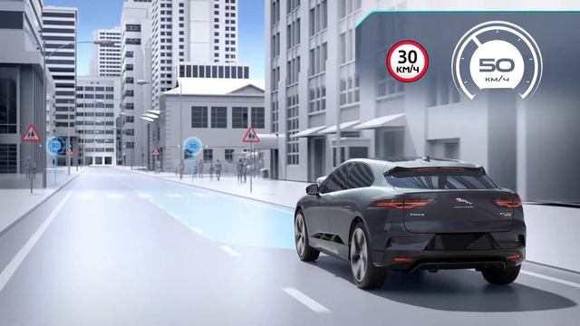 Jaguar I-PACE | Система распознавания дорожных знаков смотреть онлайн