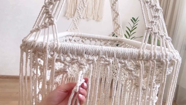 DIY CRADLE MACRAME. МАКРАМЕ ЛЮЛЬКА-КОЛЫБЕЛЬ. DIY macrame. СВОИМИ РУКАМИ для НОВОРОЖДЕННОГО. смотреть онлайн