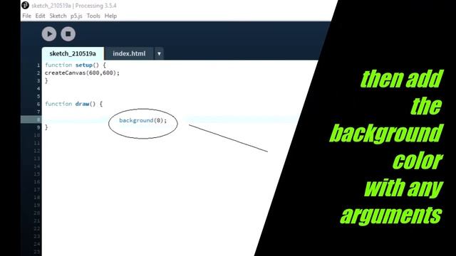 processing tutorial with p5.js to move a ball with variables смотреть онлайн