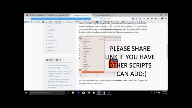 GIMP 2.8 How to Build A Sprite Sheet for APP Game Builder Part 3 смотреть онлайн
