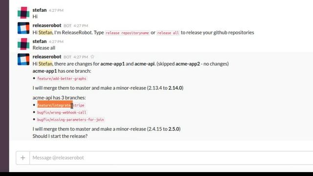 Make a GIT release with Slack - ReleaseRobot смотреть онлайн