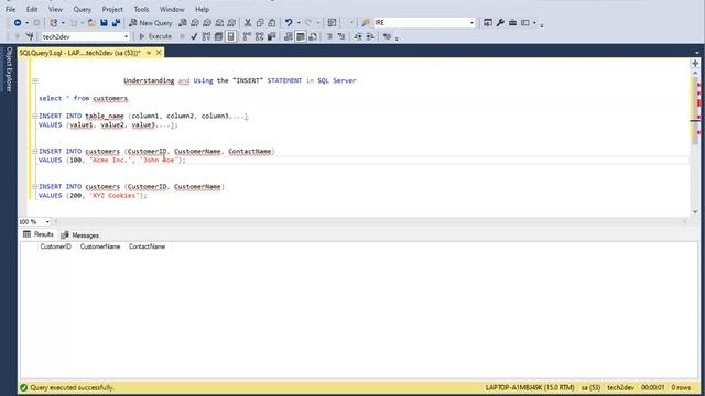 Insert Statement in SQL Server смотреть онлайн
