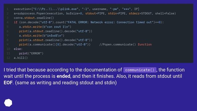 subprocess popen.communicate() vs. stdin.write() and stdout.read() смотреть онлайн