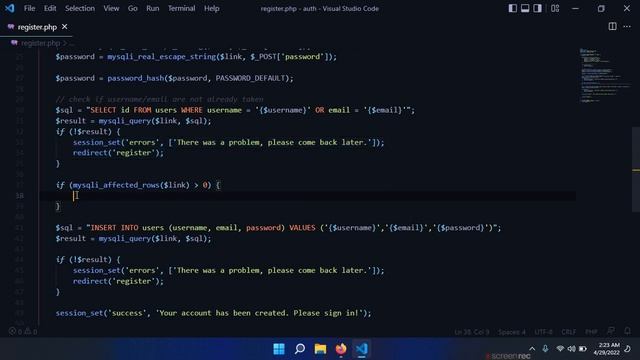 Login & Register System in PHP - Register if only username or email are not already taken смотреть онлайн