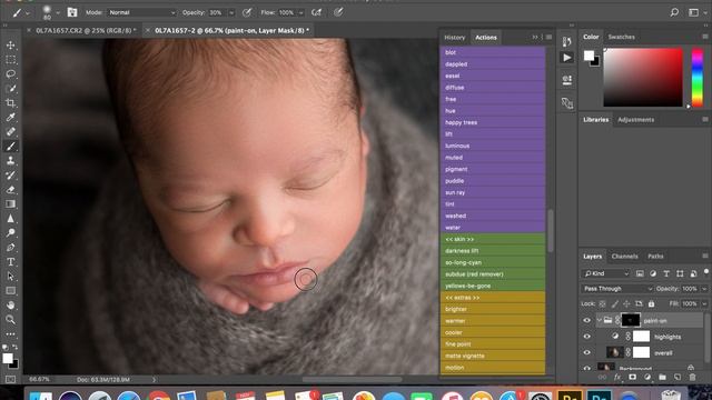 How to use ACR and photoshop together to edit newborn skin смотреть онлайн