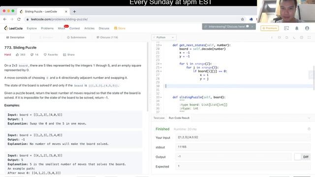 773. Sliding Puzzle (Leetcode Hard) смотреть онлайн