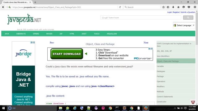 Could a Java class file exists even without filename and only extension(.java)?
- javapedia.net смотреть онлайн