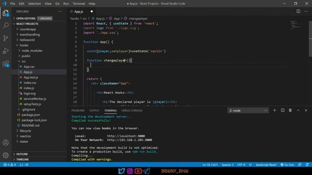 23. useState Hook ll React JS full Playlist ll Brainy Bhai смотреть онлайн