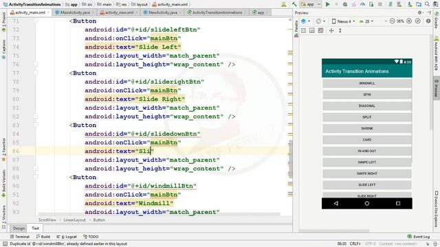 Animation between Activities - Android Studio смотреть онлайн