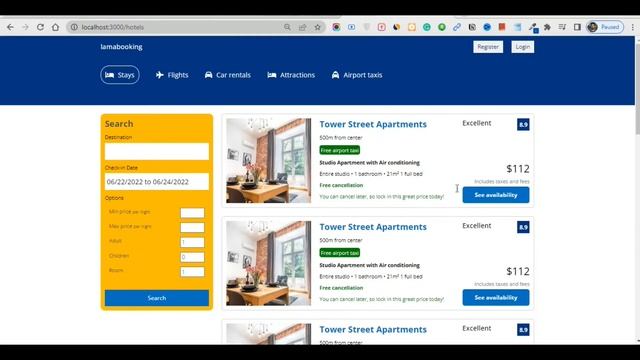 react js booking website ui with source code смотреть онлайн