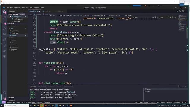 Create Posts Python Sql: #40 Python API course смотреть онлайн