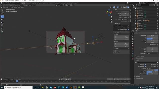 CURSO BLENDER 3D HAUNTED HOUSE 321 camara y render смотреть онлайн