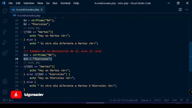 #9 ✅ Condicionales en PHP, sus usos y beneficios: IF, ELSE IF, ELSE, SWITCH | Introducción a PHP WE смотреть онлайн