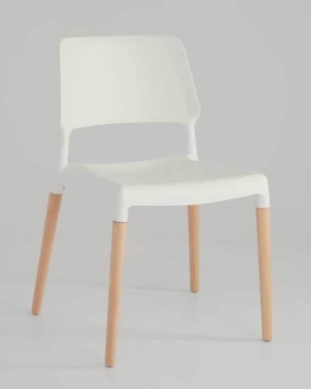 Стул BISTRO. Обеденный стул с ножками из массива бука и пластиковым сиденьем смотреть онлайн