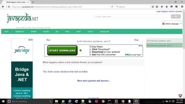 What happens when a test method throws an exception?
| javapedia.net смотреть онлайн