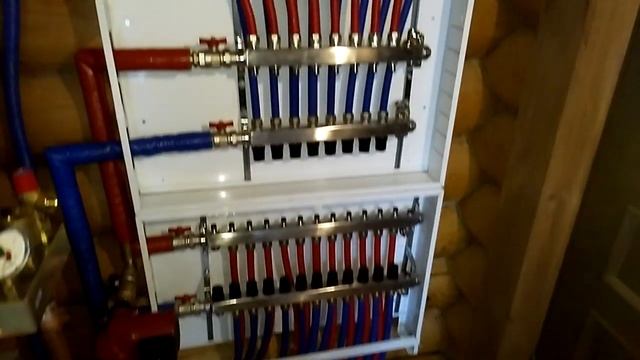 Отопление в деревянном доме из оцилиндрованного бруса. Котёл Protherm Klom 40 - 35кВт. смотреть онлайн