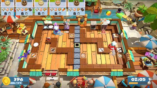 Overcooked 2 Surf 'N' Turf DLC: Level 2-4 смотреть онлайн