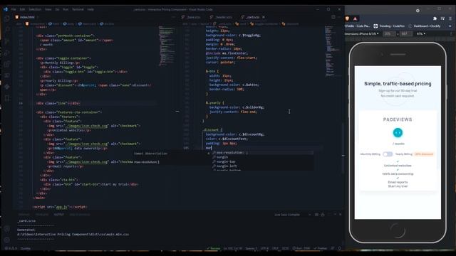 Interactive Pricing Component | Frontend Mentor | HTML, Sass(scss), JavaScript смотреть онлайн